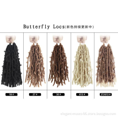 12inch 14inch 16inch 18inch Wholesale Distressed Butterfly Locs Crochet Hair Premade Ombre Color Butterfly Faux Locs Vendors